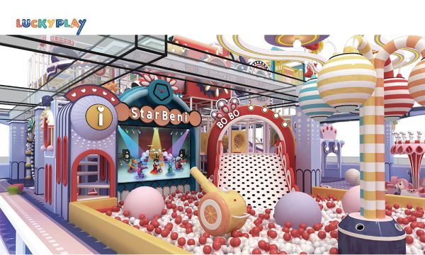 Indoor playground with large slide