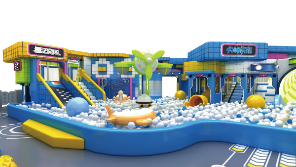 Indoor playground with large slide