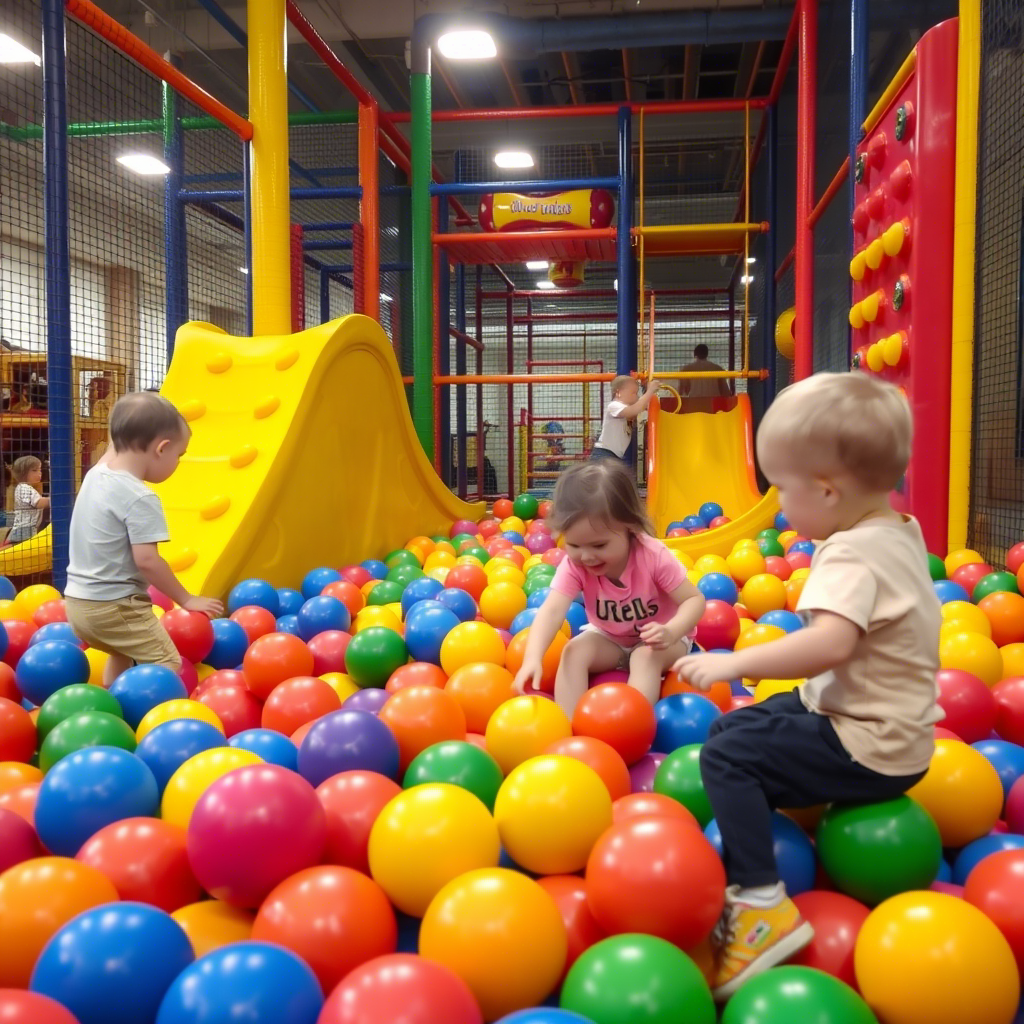 kids-playing-at-indoor-playground-with-colorful-balls-and-climbing-structures