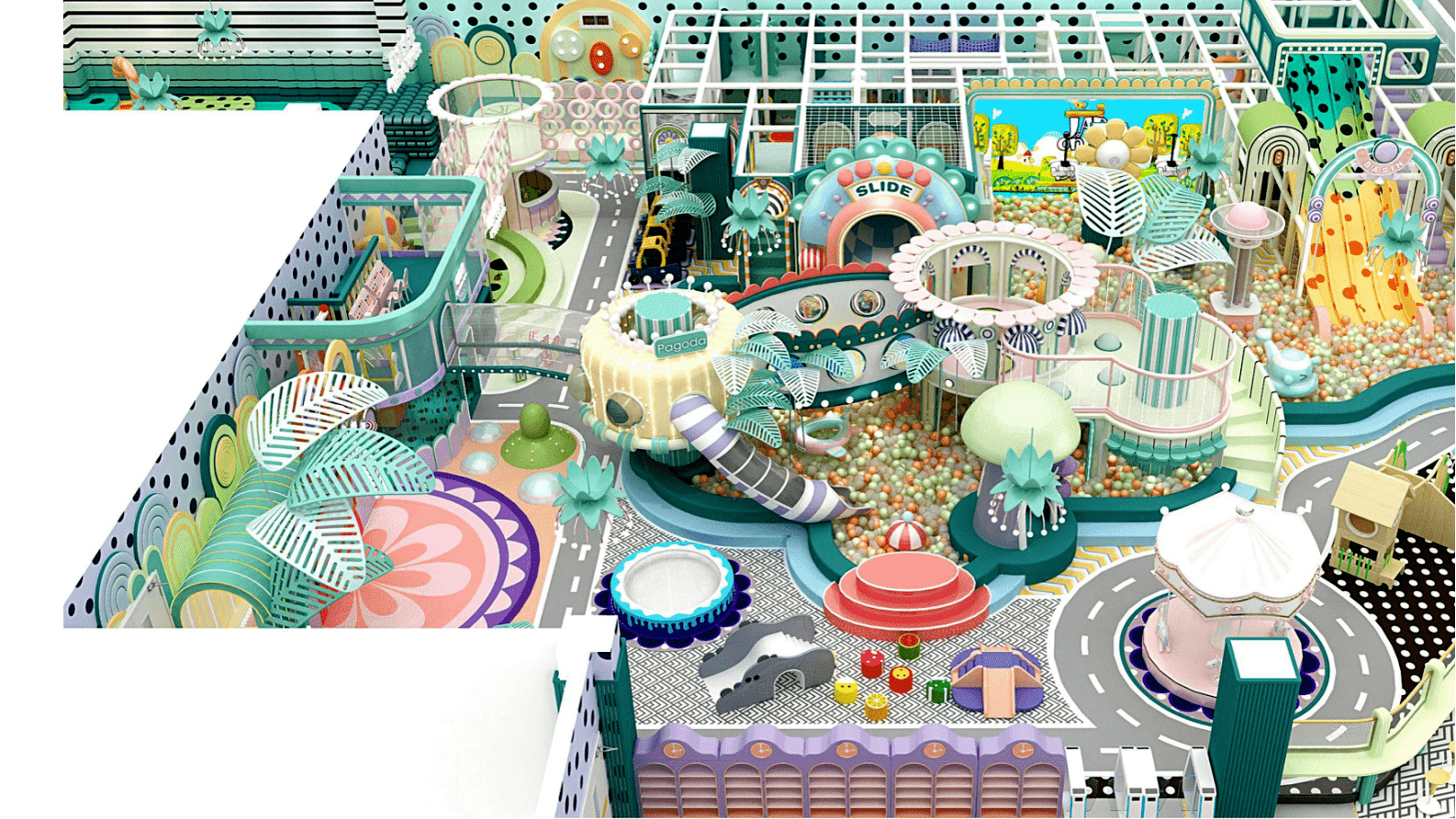 Jungle style indoor playground