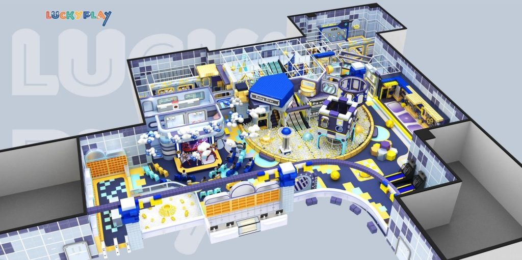 Design drawing of quantum theme indoor playground